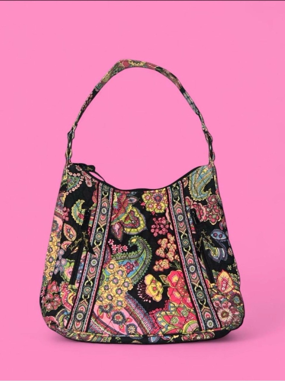 Black Floral Paisley Shoulder Bag - Versatile Women’s Tote